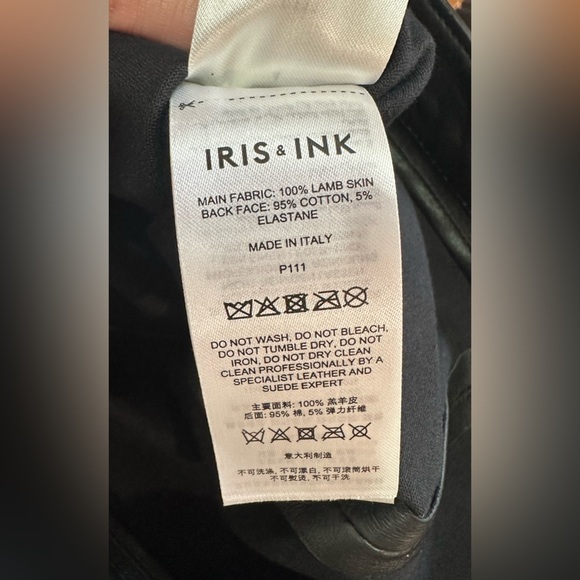 NWT Iris & Ink Black Lamb Leather Stretch Leggings S - Picture 16 of 16